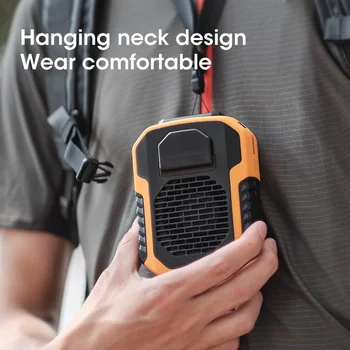 Portátil Pendurada no pescoço, Ventilador Pendurado Cintura Mini Ventilador USB Recarregável 6000mAh Bateria Wearable Portátil Ventilador do Condicionador de Ar