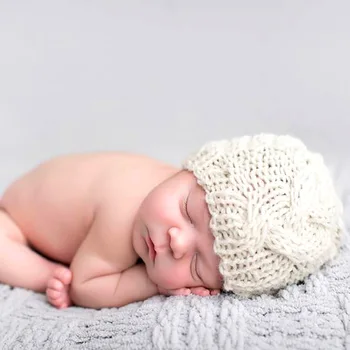 Moda Outono Inverno Crianças Do Bebê Chapéu De Malha De Crianças Caps Bebê Recém-Nascido Mais Quentes, Chapelaria E Acessórios Para O Cabelo Fotografia Adereços