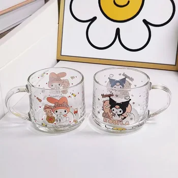 Sanrio Kawaii Kuromi Vidro Cinnamoroll Minha Melodia Doce Anime Cartoon Cozinha de Casa os Alunos as Crianças Seguras e Saudáveis de Leite Copo do Suco