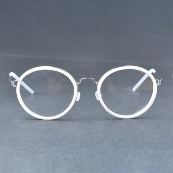 Feito à mão Natural de Chifre de Búfalo oval de titânio Óptico de óculos de leitura personalidade Óculos de Armação de Moda unissex requintado óculos