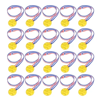 20 Pcs para Crianças Medalha de Brinquedos Favor de Partido Pendurar Medalhas de Ouro Crianças de Plástico Vencedor de Troféus de Premiação Jogo de Esportes Kidcraft Playset