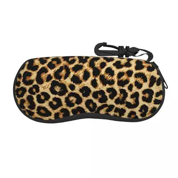 Personalizado Real Leopard Óculos Caso Da Moda Sexy Africanos De Pele Animal Shell De Óculos Caso De Óculos De Sol De Caixa
