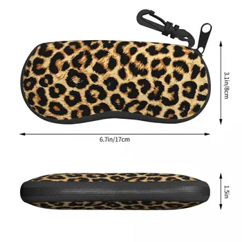 Personalizado Real Leopard Óculos Caso Da Moda Sexy Africanos De Pele Animal Shell De Óculos Caso De Óculos De Sol De Caixa
