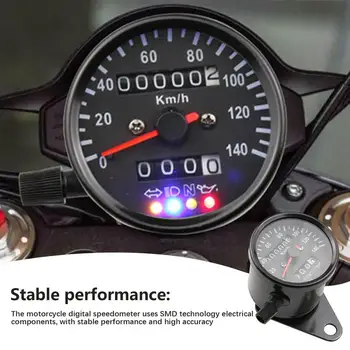 Moto Tacômetro Estável, à prova d'água Digital Retro Motocicleta Velocímetro Display LED Motocicleta Odômetro do Velocímetro, Medidor de