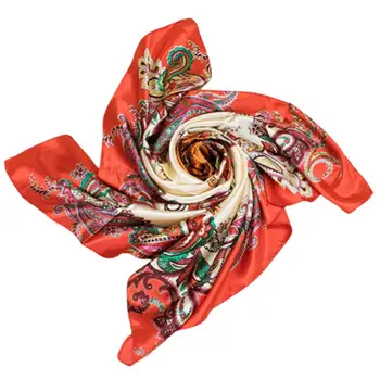 90x90cm Praça Toalha Imitado Tecido de Seda Mulheres Flor de Impressão quebra Cabeça Cachecol Para a Mulher Roupas Acessórios