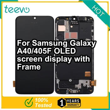 Teevo LCD Para Samsung Galaxy A40 / A405F Tela OLED Display & Digitador da Tela de Toque Com Frame Preto