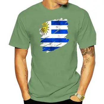 Pinsel Terra Heimat Uruguai Tshirt Personalidade Formal T-Shirt Homem Senhores Autêntica Diversão Mens T-Shirt De Algodão Barato Venda