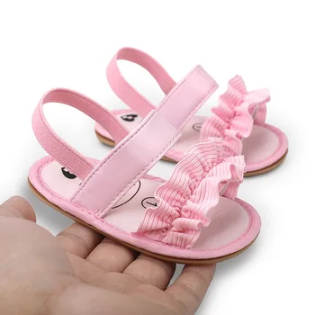 Meninas O Verão Bebê Respirável Sandálias Casuais Princesa Sapatos De Sapatos De Bebê Recém-Nascido Sapatos De 0-1 Ano De Idade